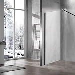 Душевая перегородка Vincea Walk-In VSW-1H600CLB, 600*2000, черный, стекло прозрачное