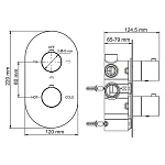 Встраиваемый смеситель c термостатом для ванны и душа WasserKRAFT Berkel 4844 Thermo