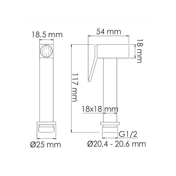 Лейка для гигиенического душа WasserKRAFT Sauer A216