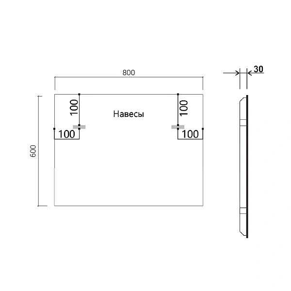 Зеркало Vincea LED VLM-3VN800B 800х600 c сенсорным выключателем и диммером