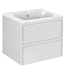 Тумба под раковину Vincea Vico 600 подвесная, 2 выкатных ящика soft close, G.White