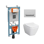 Инсталляция с унитазом VITRA Integra 9856B003-7206 кнопка матовый хром