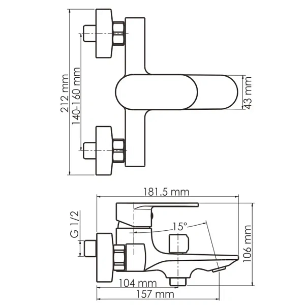 Смеситель для ванны WasserKRAFT Mindel 8501 с душем