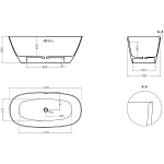 Ванна из искусственного камня Salini Sofia Light S-Sense 165х75, белая глянцевая, 103711G