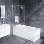 Стеклянная шторка для ванны Damixa Skyline 80х140 см, DX35WBS-D7W1-150MT