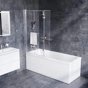 Стеклянная шторка для ванны Damixa Skyline 80х140 см, DX35WBS-D7W1-150MT