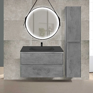 Тумба под раковину Vincea Vico 800 подвесная, 2 выкатных ящика soft close, Beton