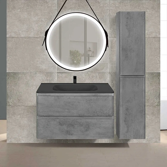Тумба под раковину Vincea Vico 800 подвесная, 2 выкатных ящика soft close, Beton