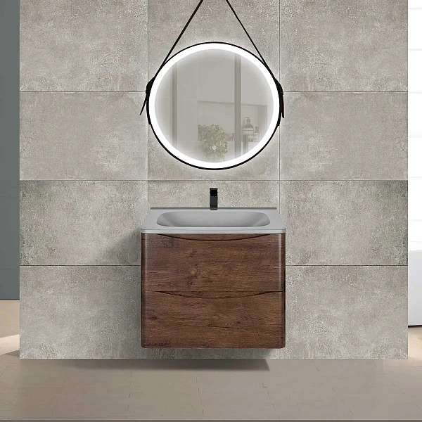 Тумба под раковину Vincea Paola 600 подвесная, 2 выкатных ящика soft close, R.Wood