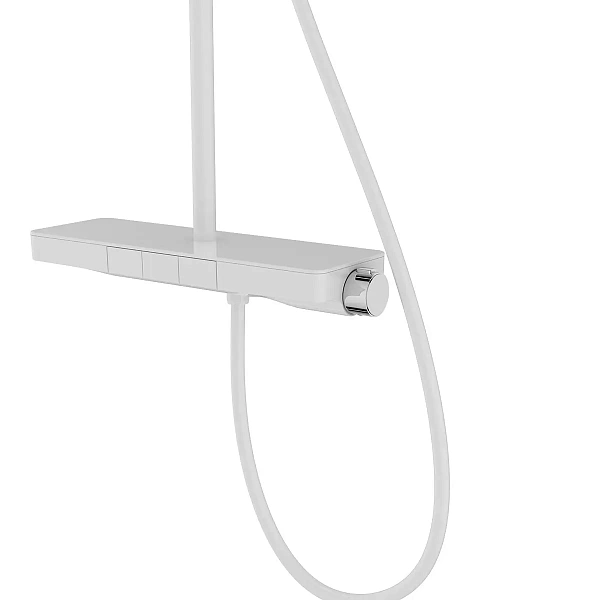 Душевая стойка Vincea Inspire VSFS-3I12TW термостатическая с изливом, 30см верх.душ, белый