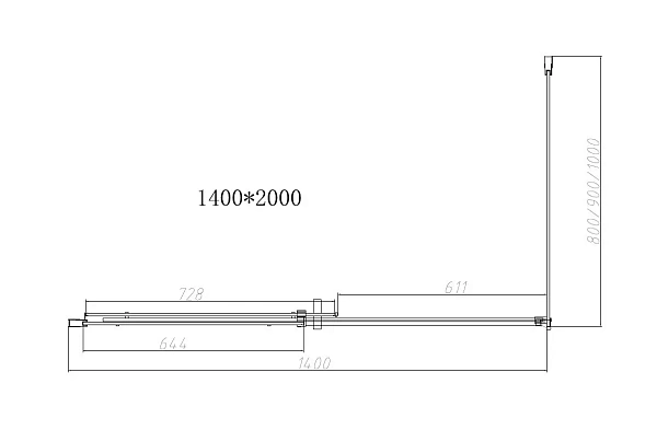 Душевой уголок Vincea Dice VSR-4D9014CL, 1400*900, хром, стекло прозрачное