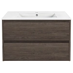Тумба под раковину Vincea Gio 800 подвесная, 2 выкатных ящика soft-close, R.Oak