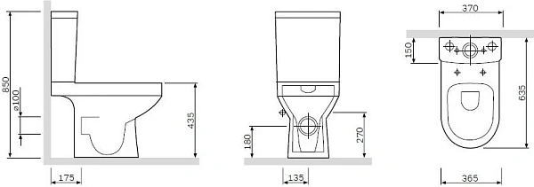 Унитаз-компакт AM.PM Spirit V2.0 C708600WH с микролифтом