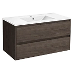 Тумба под раковину Vincea Gio 100 подвесная, 2 выкатных ящика soft-close, R.Oak