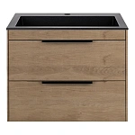 Тумба под раковину Vincea Chiara 2D 600 подвесная, 2 выкатных ящика soft-close, N.Oak