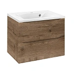 Тумба под раковину Vincea Mia 650 подвесная, 2 выкатных ящика soft close, V.Oak