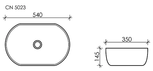 Накладная раковина Ceramica Nova Element CN5023, 54 см