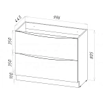 Тумба под раковину напольная BelBagno MARINO-1000-2C-PIA-BL-P, 100 см