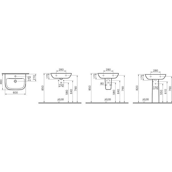 Раковина VITRA S20 5503B003-0001 60 см