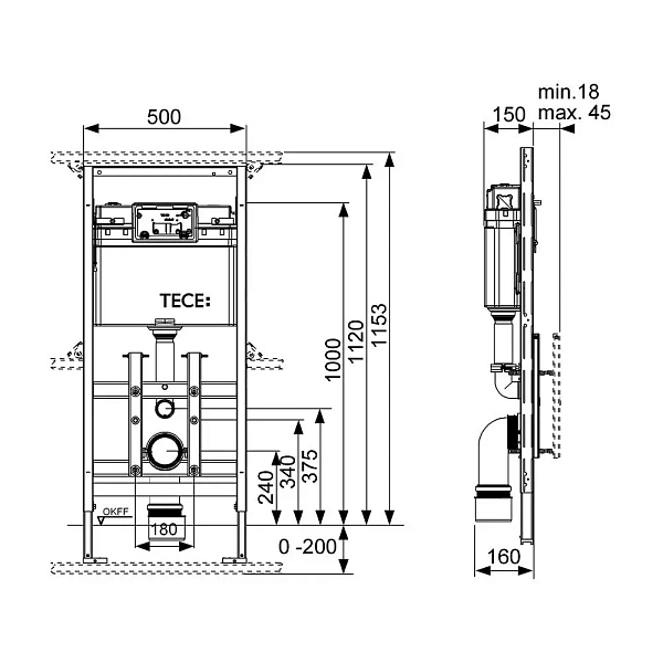 Инсталляция для унитазов Tece TECElux 9600100
