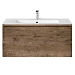 Тумба под раковину Vincea Vico 1000 подвесная, 2 выкатных ящика soft close, V.Oak