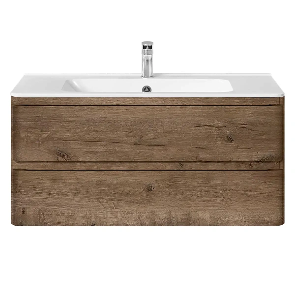 Тумба под раковину Vincea Vico 1000 подвесная, 2 выкатных ящика soft close, V.Oak