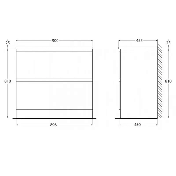 Тумба под раковину напольная BelBagno ALBANO-900-2C-PIA-PS, 90 см