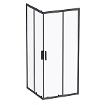W93G-403-090BT Душевое ограждение Gem S Square Slide 90x90 стекло прозрачное, профиль черный матовый