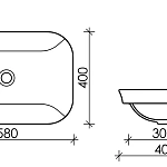 Врезная раковина Ceramica Nova Element CN6041, 58 см