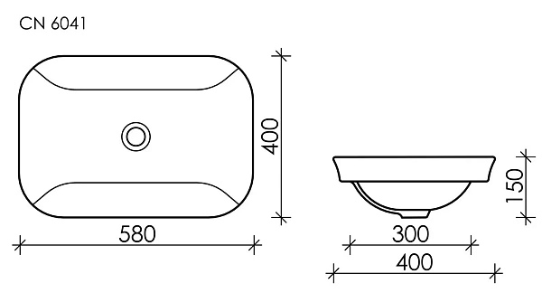 Врезная раковина Ceramica Nova Element CN6041, 58 см