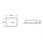 Раковина керамическая Vincea VBS-105MA, 500*390*130, накладная, цвет антрацит матовый