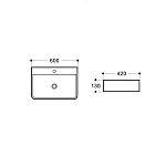 Раковина керамическая Vincea VBS-303, 600*420*130 накладная, цвет белый