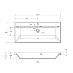 Раковина из литьевого мрамора BelBagno BB1000/450-LV-MR-AST, 100 см