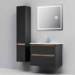 M85AFHX0802BM X-Joy, База под раковину, подвесная, 80 см, 2 ящика, черный матовый