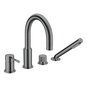 Смеситель на борт ванны Boheme Uno 460-SGM, shine gun metall