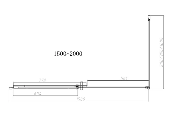 Душевой уголок Vincea Dice VSR-4D1015CL, 1500*1000, хром, стекло прозрачное