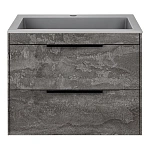Тумба под раковину Vincea Chiara 2D 600 подвесная, 2 выкатных ящика soft-close, G.Stone