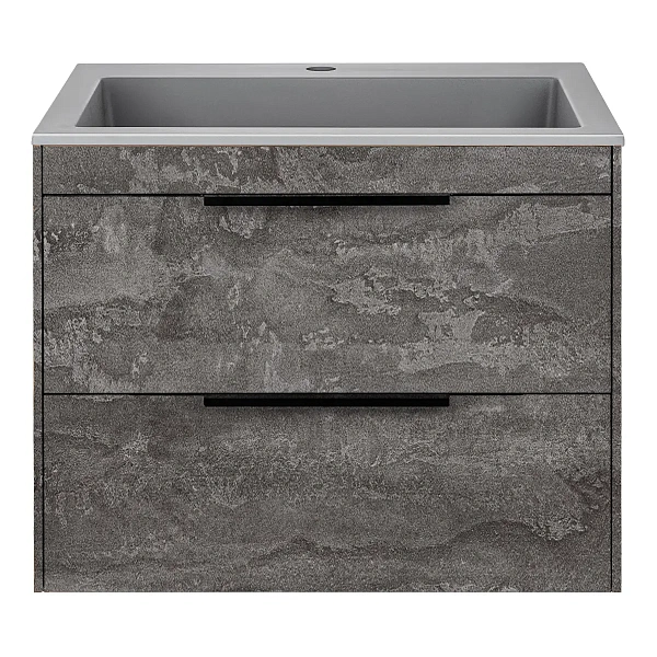 Тумба под раковину Vincea Chiara 2D 600 подвесная, 2 выкатных ящика soft-close, G.Stone