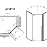 Душевой уголок Vincea Penta VSP-3P100CL, 1000*1000, хром, стекло прозрачное