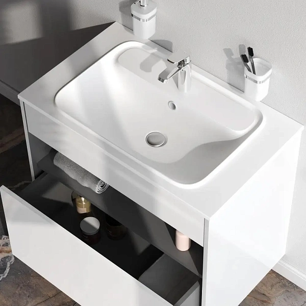 M8FFUX0801WG Func, База с нишей, 1 ящик (pull-out), 80 см, цвет белый глянец