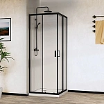 Душевой уголок Vincea City VSS-5CT8010CLB, 1000*800, черный, стекло прозрачное