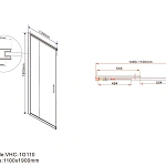 Душевой уголок Vincea Garda VSS-1G8011CLB, 1100*800, черный, стекло прозрачное