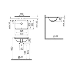 Интегрированная раковина VITRA S20 5474B003-0618 50 см