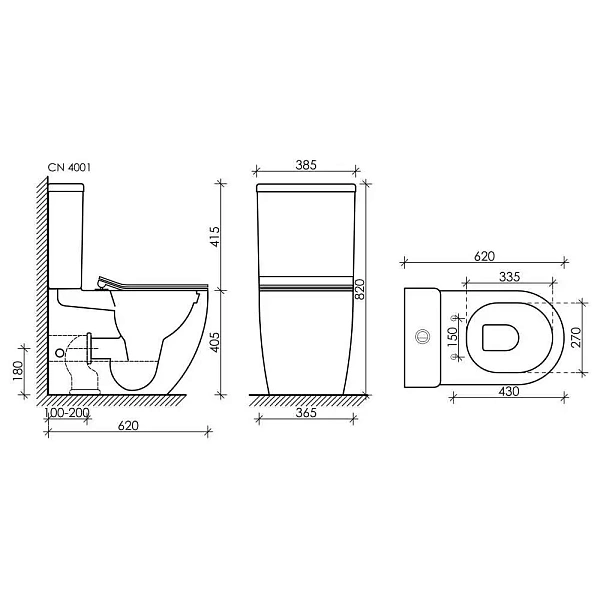 Унитаз-компакт Ceramica Nova Metropol CN4001 безободковый