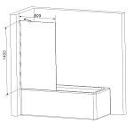 Стеклянная шторка для ванны AM.PM Gem 80х140 см, W90BS-080-140CM