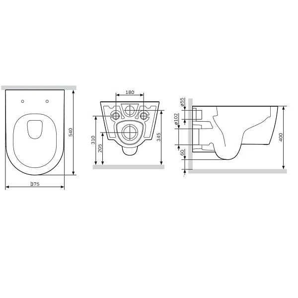 Унитаз подвесной AM.PM Func FlashClean C8F1701SC безободковый