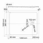 Поддон для душа WasserKRAFT Rhin 120x100 44T10