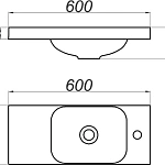 Мебельная раковина Aqwella Compact Slim 60, 60 см