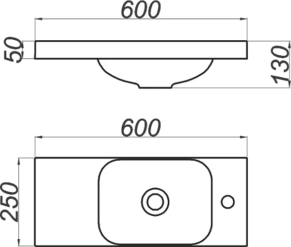Мебельная раковина Aqwella Compact Slim 60, 60 см
