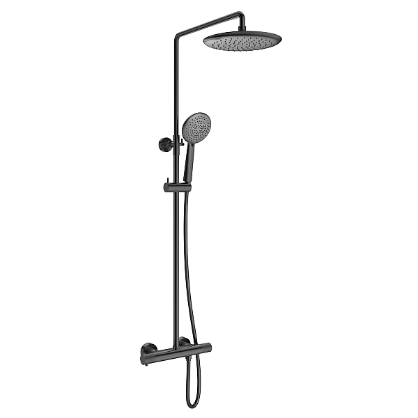 Душевая стойка Vincea Desire VSFS-1D0TGM термостатическая, вороненая сталь